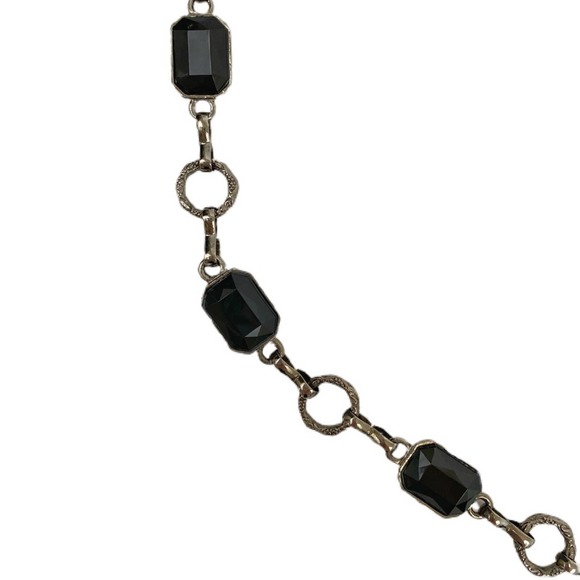 49. Costume Jewelry Black Rhinestones Necklace - Picture 4 of 4